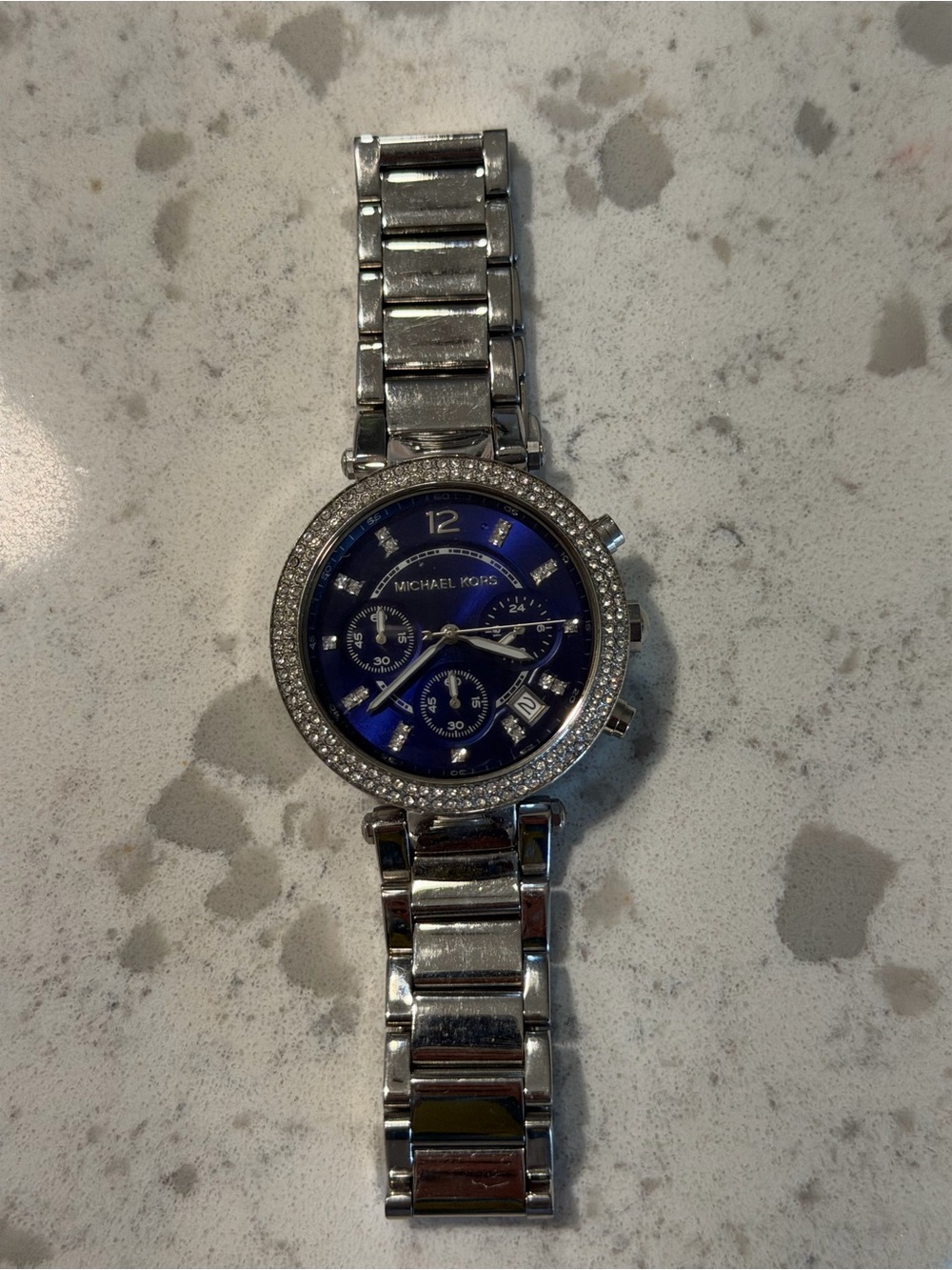Michael Kors Women's Parker Watch Stainless Steel Blue Dial (READ DESCRIPTION)